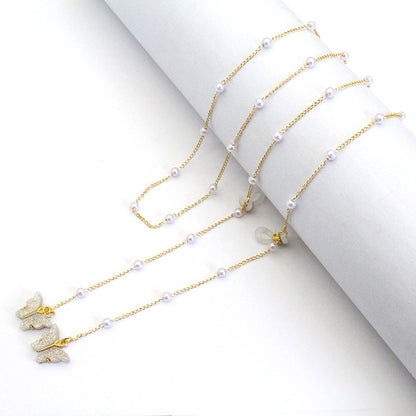 Butterfly-Embellished Eyewear Chain Acalora