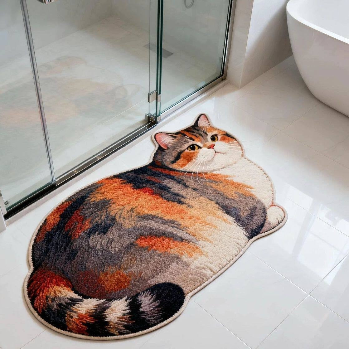 Cat Design Bath Mat