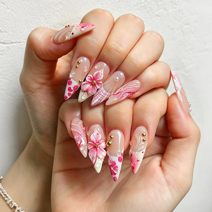 Artistic Floral Inspired Press-On Nail Set Acalora
