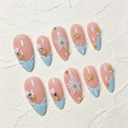 Artistic Butterfly-Themed Press-On Nail Art Acalora