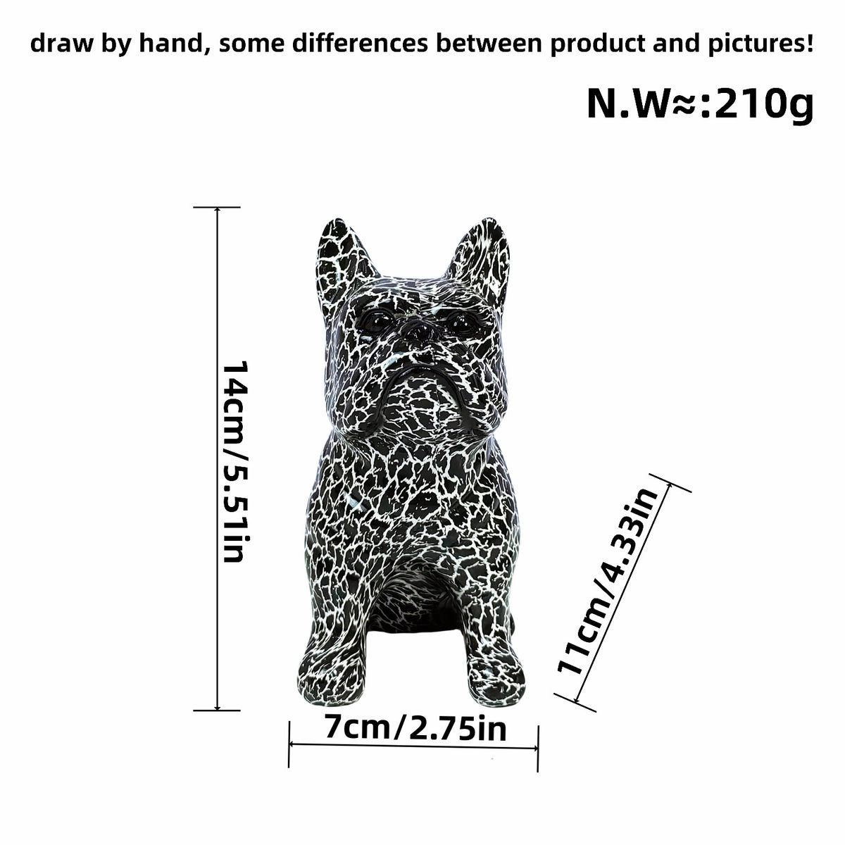 Artistically designed bulldog figure Acalora