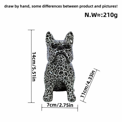 Creative bulldog figurine made of hand-painted resin Acalora