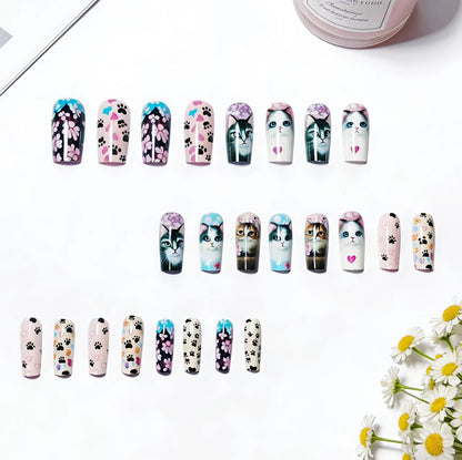 Artistic Cat-Themed Nail Art Acalora