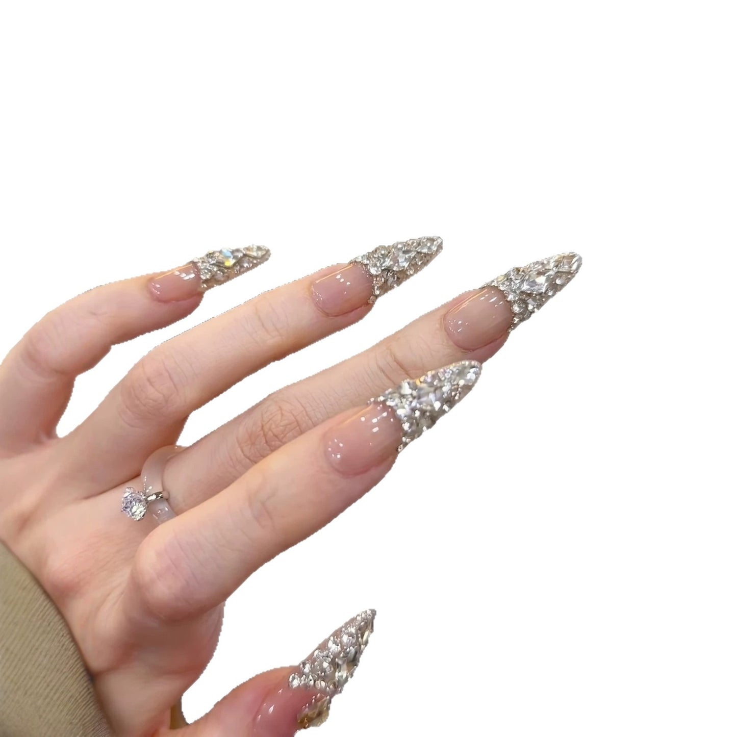 Rhinestone Stiletto Press-On Nail Set Acalora