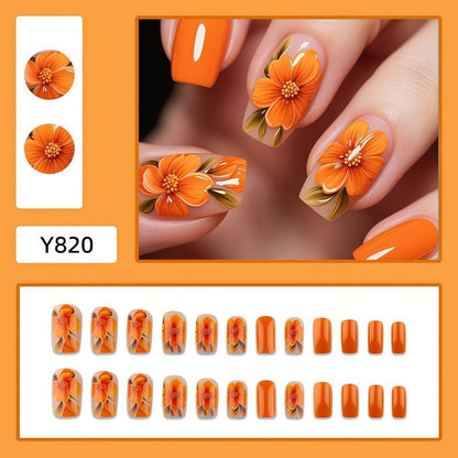 Artificial nails with floral 3D design Acalora