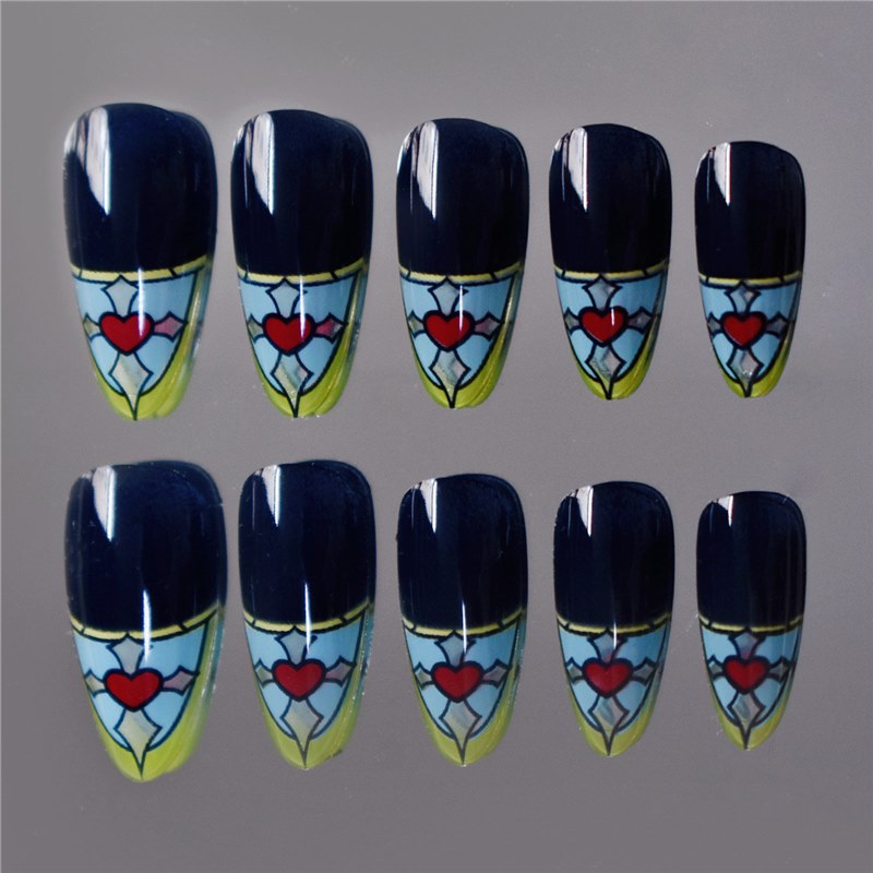 Stained Glass Inspired Press-On Nails Acalora