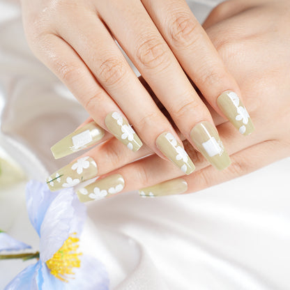 Artistic Floral Press-On Nail Art Acalora