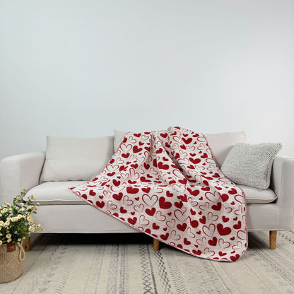 Cozy Heart Print Scarf