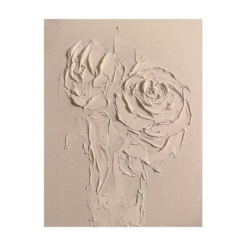 Textured Floral Relief Canvas Art