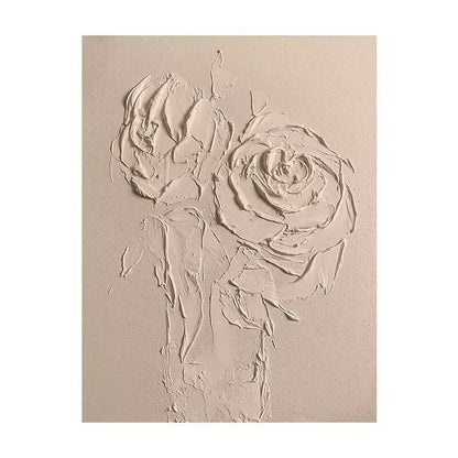 Textured Floral Relief Canvas Art