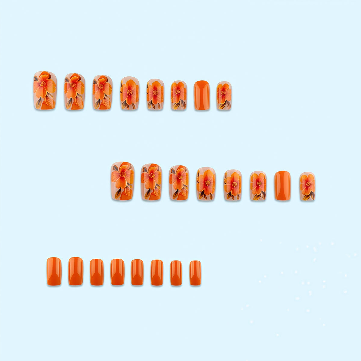 Artificial nails with floral 3D design Acalora