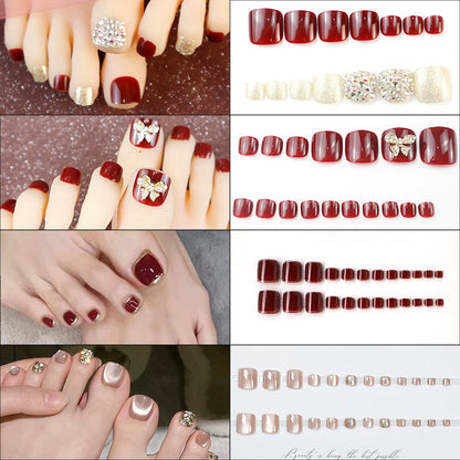 Premium Decorative Press-On Toenail Set Acalora