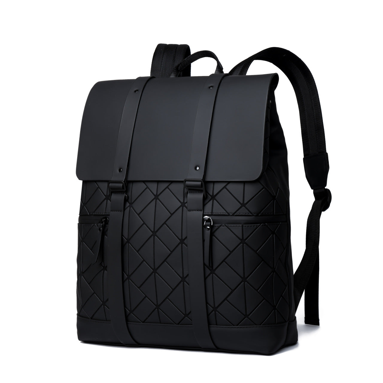 Geometric Pattern Rolltop Backpack Acalora