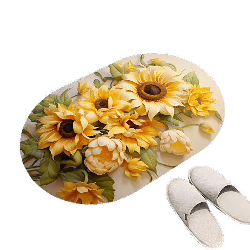 Floral Print Bath Mat