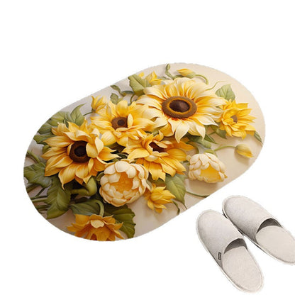 Floral Print Bath Mat