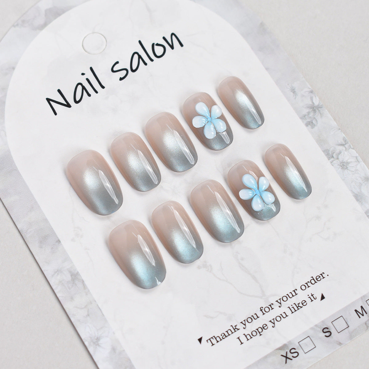 Elegant Floral Press-On Nail Set Acalora