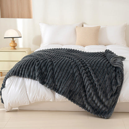 Textured Plush Throw Blanket