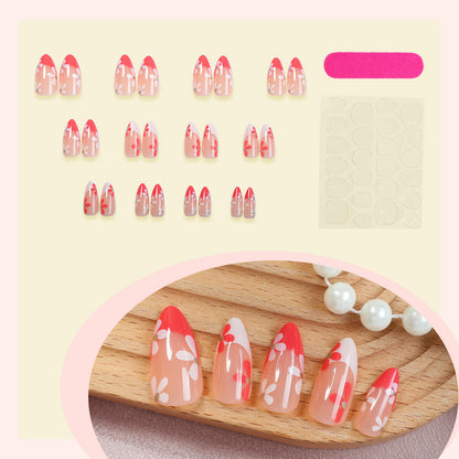 Floral Patterned Press-On Nail Set Acalora