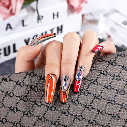 Creative artificial nails with modern color play Acalora