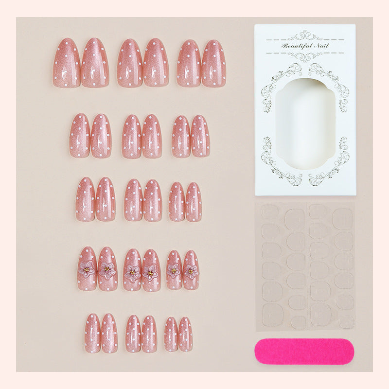 Premium Adhesive Press-On Nail Set with Floral Patterns Acalora