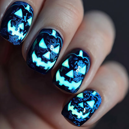 Halloween Glow-in-the-Dark Press-On Nail Art Acalora