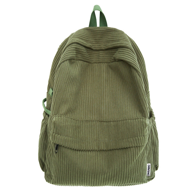 Corduroy Textured School Backpack Bowlift