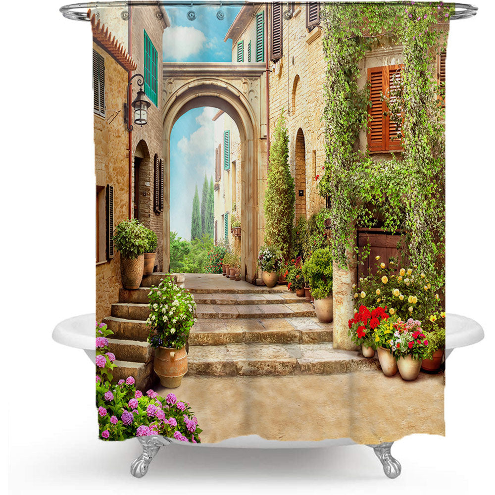 Floral Lane-Inspired Shower Curtain
