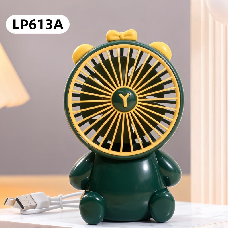 Women's Portable USB Handheld Fan with Cute Bear Motif Karnz