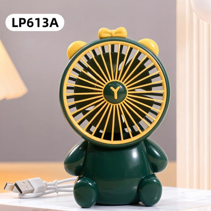Women's Portable USB Handheld Fan with Cute Bear Motif Karnz