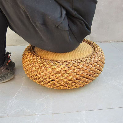 Handcrafted Braided Seat Pouf Acalora