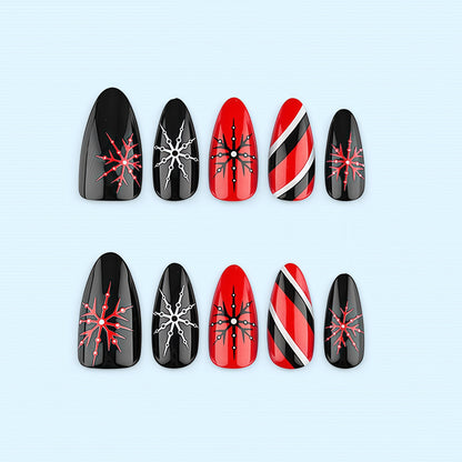 Acrylic Nail Set with Modern Geometric Design Acalora