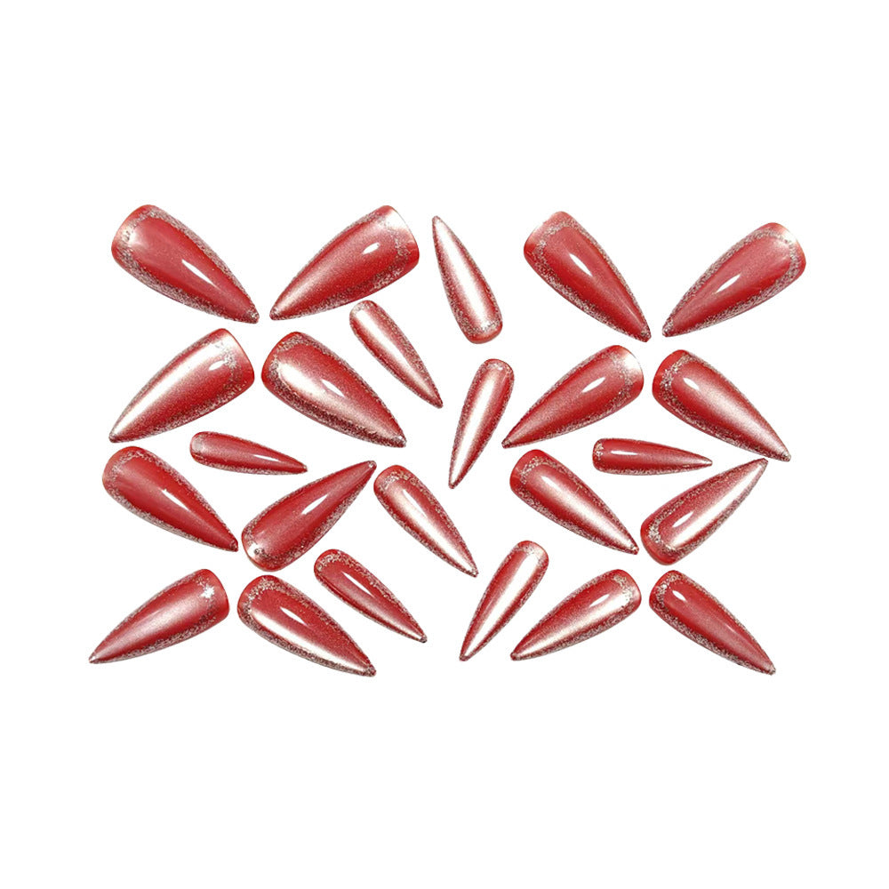 Artificial nails with glittering tip decoration Acalora