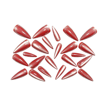 Artificial nails with glittering tip decoration Acalora