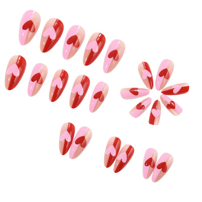 Art nails with romantic heart design Acalora