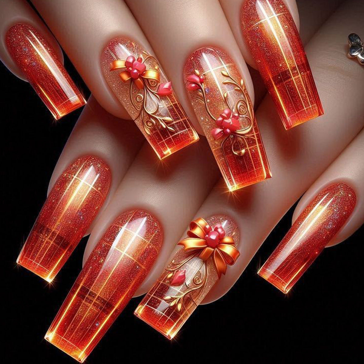 Artistic Floral Nail Art Design Acalora