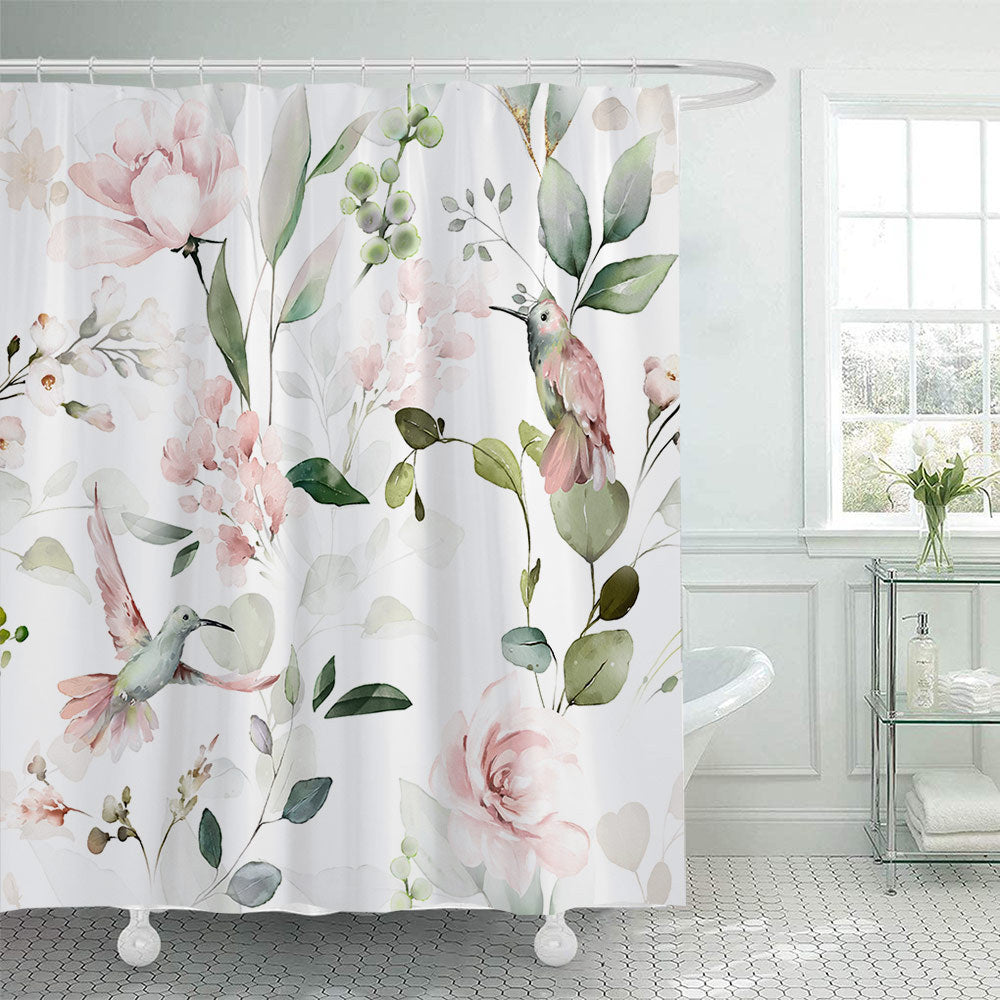 Floral Patterned Shower Curtain