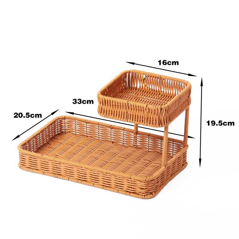 Multi-Tiered Wicker Organization Tray Acalora