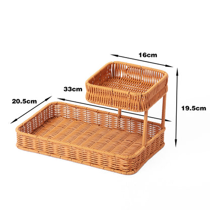 Multi-Tiered Wicker Organization Tray Acalora
