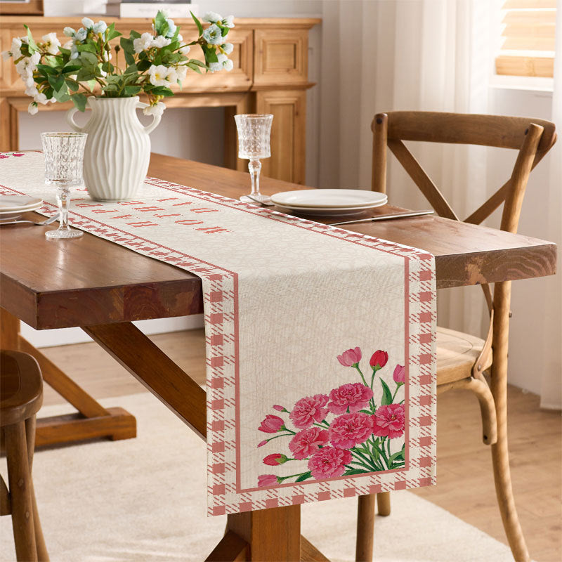 Decorative Floral Print Table Runner