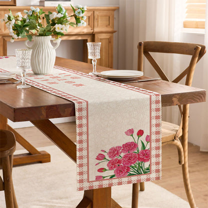 Decorative Floral Print Table Runner