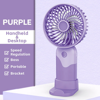 Ladies' Portable Handheld Fan with Height-Adjustable Stand Karnz