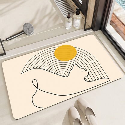 Artistic Cat-Themed Bath Mat Acalora