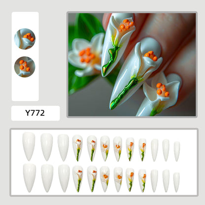 Artificial nails with elaborate floral design Acalora