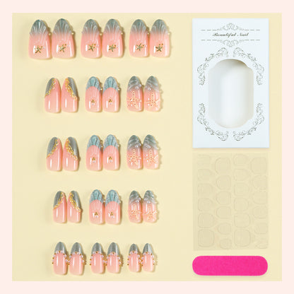 Decorative Press-On Nail Art Set with Unique Designs Acalora