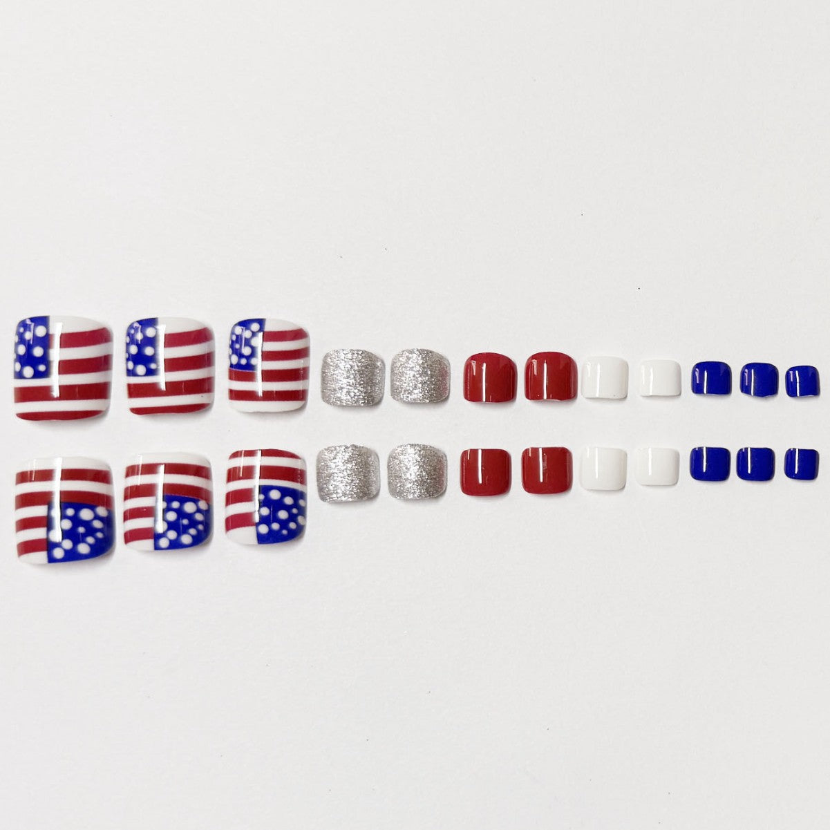 Artistic Independence Day Press-On Toenails Acalora