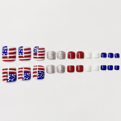 Artistic Independence Day Press-On Toenails Acalora