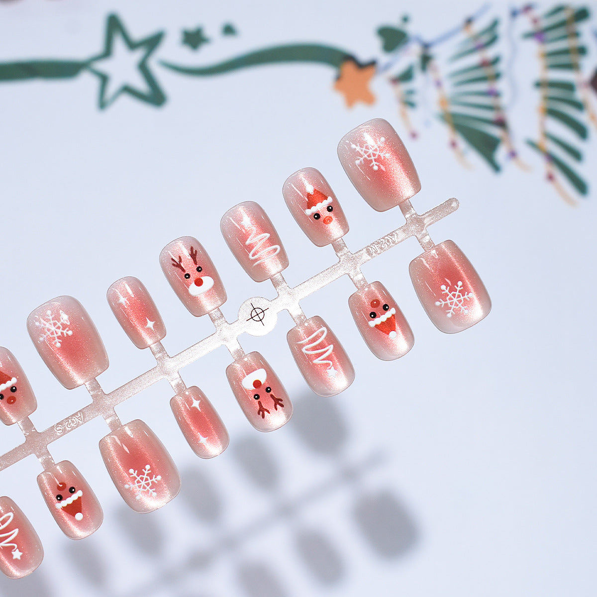 Holiday-Themed Press-On Nail Set Acalora