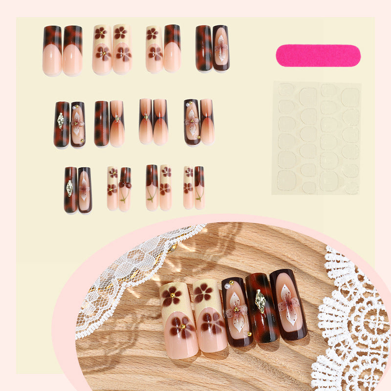 Floral Press-On Nail Set Acalora