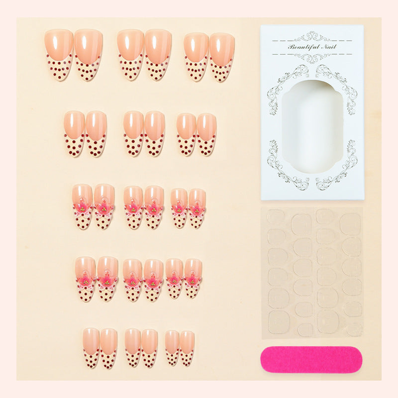 Polka Dot and Floral Press-On Nail Collection Acalora