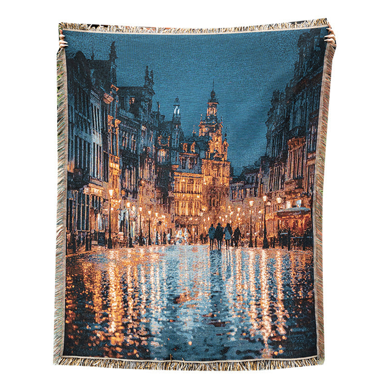 Artistic Cityscape Throw Blanket